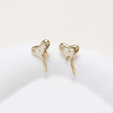 Dainty Heart Ear Studs Earrings 14k Plated Brass DIY Jewelry Findings