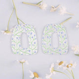 10 PCS Acrylic Embossed Flowers Pendant Charms DIY Earrings Accessories