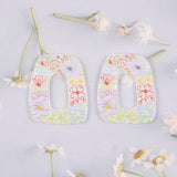 10 PCS Acrylic Embossed Flowers Pendant Charms DIY Earrings Accessories