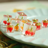 Frozen Cherry Strawberry Pendant Hairpin Earrings DIY Jewelry Accessories