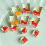Frozen Cherry Strawberry Pendant Hairpin Earrings DIY Jewelry Accessories
