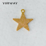 10pcs Matte Flat Star Brass Charms 14mm