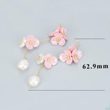 18k Plated Natural Stone Pearl Charms Petal Pendants