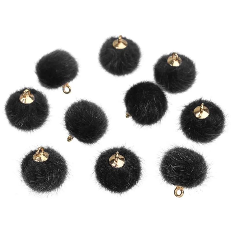 Pompom Balls Fur Ball Charms for DIY Jewelry Making