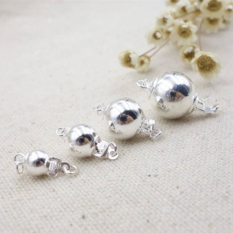 925 Sterling Silver Ball Buckle Clasp DIY Jewelry Bracelet Accessories