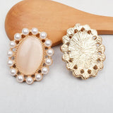 10pcs 23*28mm Oval Pearl Wedding Opal Buttons DIY Hair Accessory Jewelry Crafts
