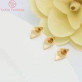 6PCS 19x10MM 4K Champagne Brass Flower Tassel Caps for DIY Jewelry