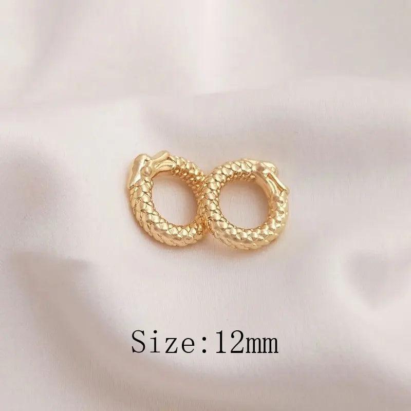 4PCS 12mm 14k Plated Rope Bracelet Buckle Charms DIY Jewelry Making Supplies