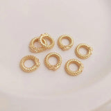 4PCS 12mm 14k Plated Rope Bracelet Buckle Charms DIY Jewelry Making Supplies