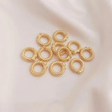 4PCS 12mm 14k Plated Rope Bracelet Buckle Charms DIY Jewelry Making Supplies