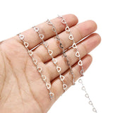 5mm Stainless Steel Hollow Heart Link Chains for DIY Jewelry Making