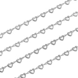 5mm Stainless Steel Hollow Heart Link Chains for DIY Jewelry Making