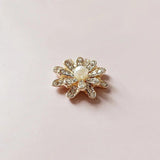 10 PCS Crystal Rhinestones Pearl Flowers Earrings Accessories
