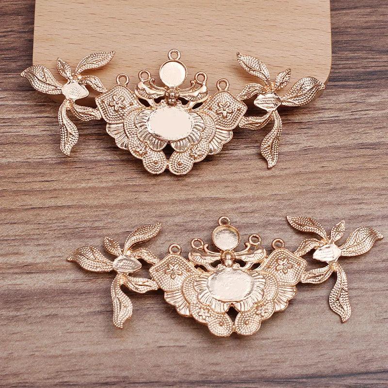 5 PCS Metal Alloy Leaf Flowers Hair Accessories DIY Material