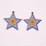10 PCS Acrylic Heart Star Butterfly Flower Pendant DIY Earrings Charms