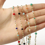 1 Meter Brass Chain Crystal Beads DIY Jewelry Making