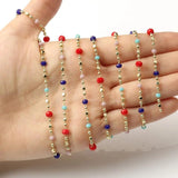 1 Meter Brass Chain Crystal Beads DIY Jewelry Making