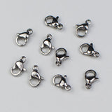 30pcs Stainless Steel Lobster Clasp Hooks for DIY Necklace Bracelet Making