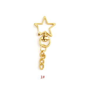 Metal Cat Head Flower Cloud Keychain Rings for DIY Jewelry Making
