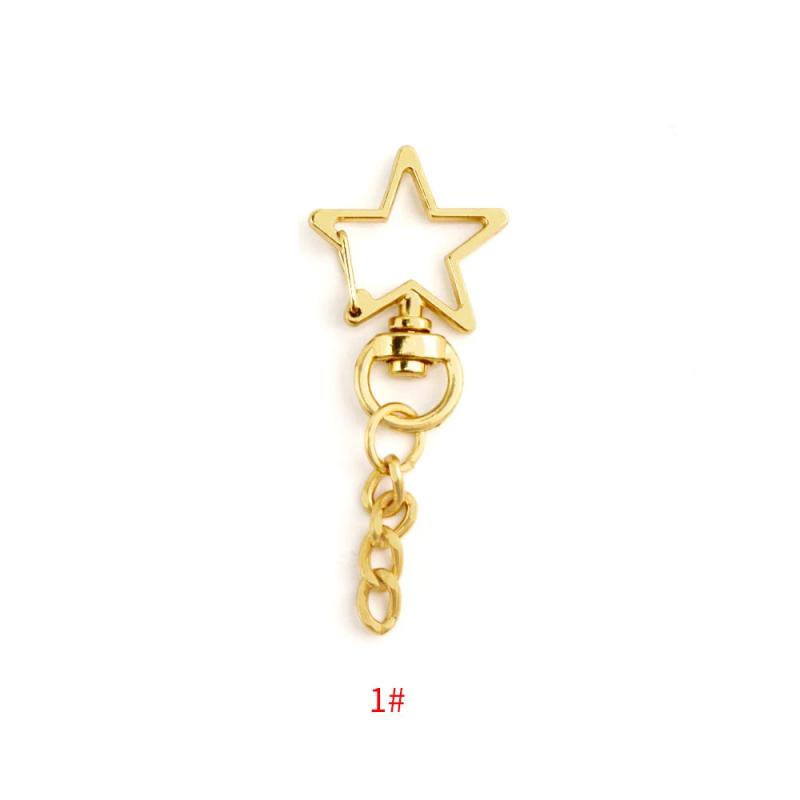 Metal Cat Head Flower Cloud Keychain Rings for DIY Jewelry Making