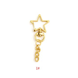 Metal Cat Head Flower Cloud Keychain Rings for DIY Jewelry Making