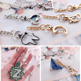 Metal Cat Head Flower Cloud Keychain Rings for DIY Jewelry Making