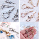 Metal Cat Head Flower Cloud Keychain Rings for DIY Jewelry Making
