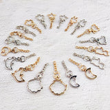 Metal Cat Head Flower Cloud Keychain Rings for DIY Jewelry Making