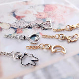 Metal Cat Head Flower Cloud Keychain Rings for DIY Jewelry Making