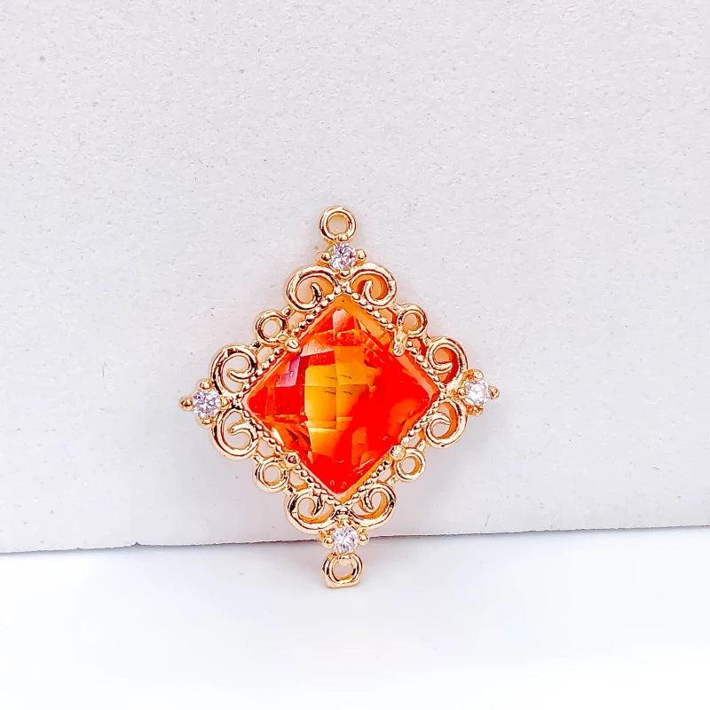 KC Plated Rhinestone Eardrop Crystal Pendant Charms Necklace Earring Accessories