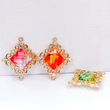 KC Plated Rhinestone Eardrop Crystal Pendant Charms Necklace Earring Accessories