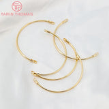 6PCS Plated Brass Semicircle Bracelet DIY Jewelry Making Findings