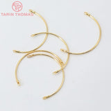 6PCS Plated Brass Semicircle Bracelet DIY Jewelry Making Findings