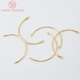 6PCS Plated Brass Semicircle Bracelet DIY Jewelry Making Findings