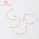 6PCS Plated Brass Semicircle Bracelet DIY Jewelry Making Findings