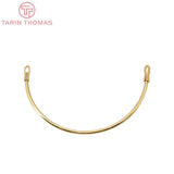 6PCS Plated Brass Semicircle Bracelet DIY Jewelry Making Findings
