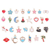 30Pcs Mixed Enamel Beads Pendants Charms for DIY Jewelry Making