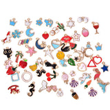 30Pcs Mixed Enamel Beads Pendants Charms for DIY Jewelry Making