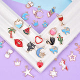 30Pcs Mixed Enamel Beads Pendants Charms for DIY Jewelry Making