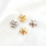 Copper clad 14K Zircon Orchid starfish buckle DIY necklace clip pendant