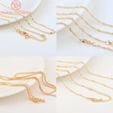 2PCS 24K Brass Finish Chain for DIY Jewelry Making