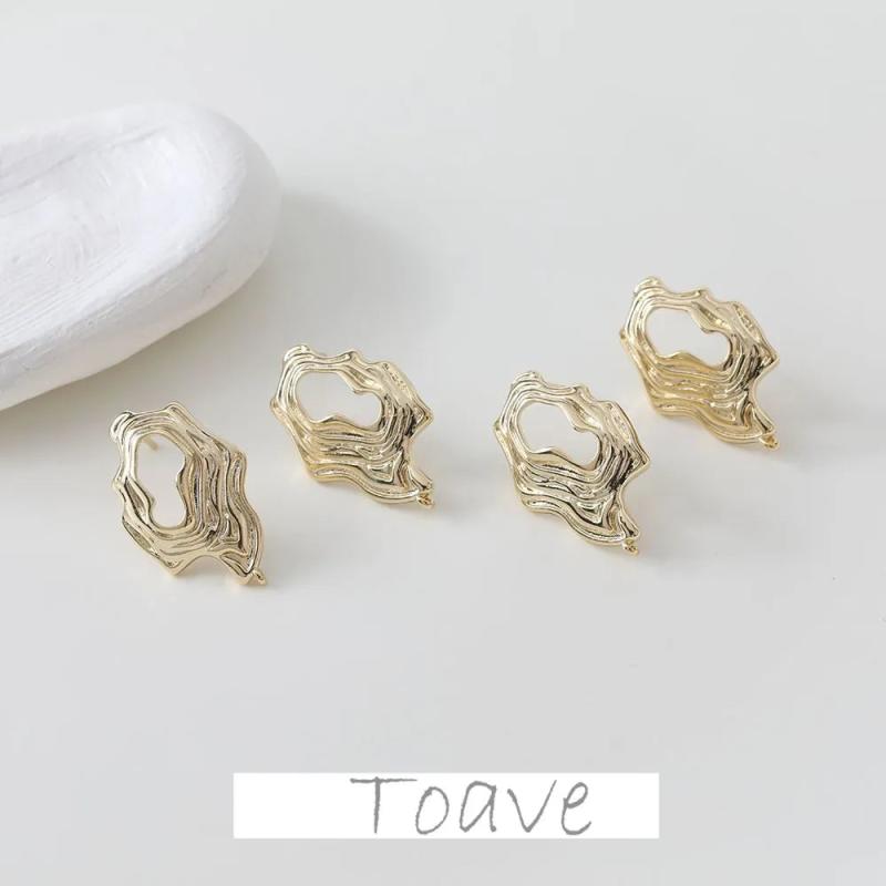14K Electroplating Hollow Earrings for DIY Hand-made Pearl Accessories