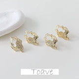 14K Electroplating Hollow Earrings for DIY Hand-made Pearl Accessories