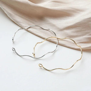 14K Gold-Covered Copper Wave Bracelet DIY Material