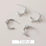 14K Electroplating C-shaped Inlaid Zirconium Earrings DIY Earrings Accessories