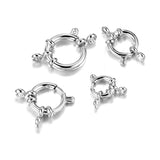 10x Stainless Steel Spring Ring Clasps Round Metal Charms DIY Necklace Jewelry