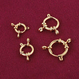 10x Stainless Steel Spring Ring Clasps Round Metal Charms DIY Necklace Jewelry