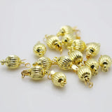 10PCS Gold Snap Lantern Beads Button Fittings 8mm