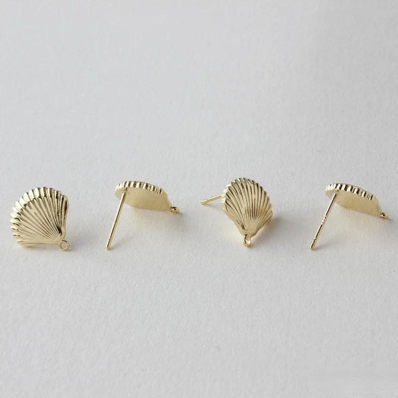 Ocean Wind Shell Earrings with Copper Plated 18K Silver Needle