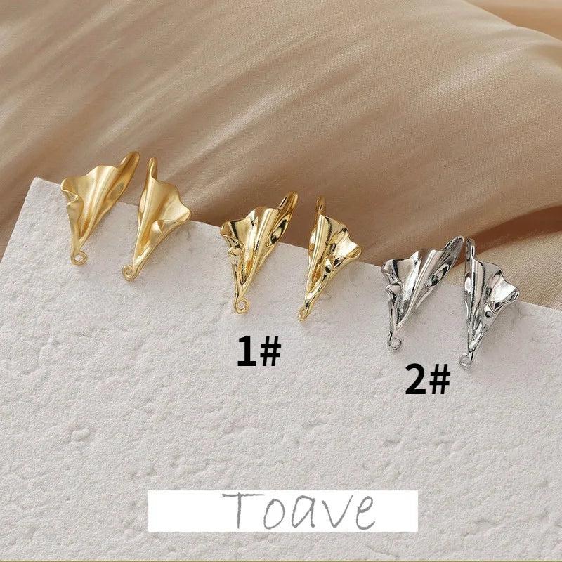 Color-Preserving 14k Triangle Fold Belt Earrings DIY Material Accessories